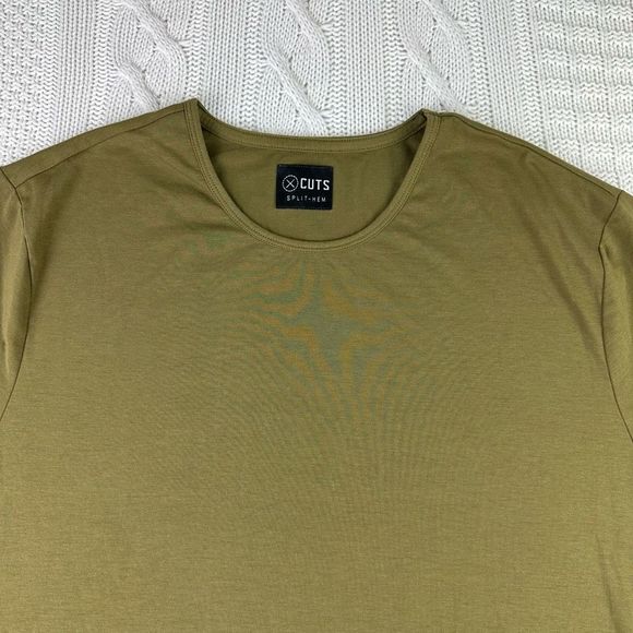 CUTS Clothing Split Hem Pyca Pro Men’s Green T-Shirt size XL - Picture 3 of 9